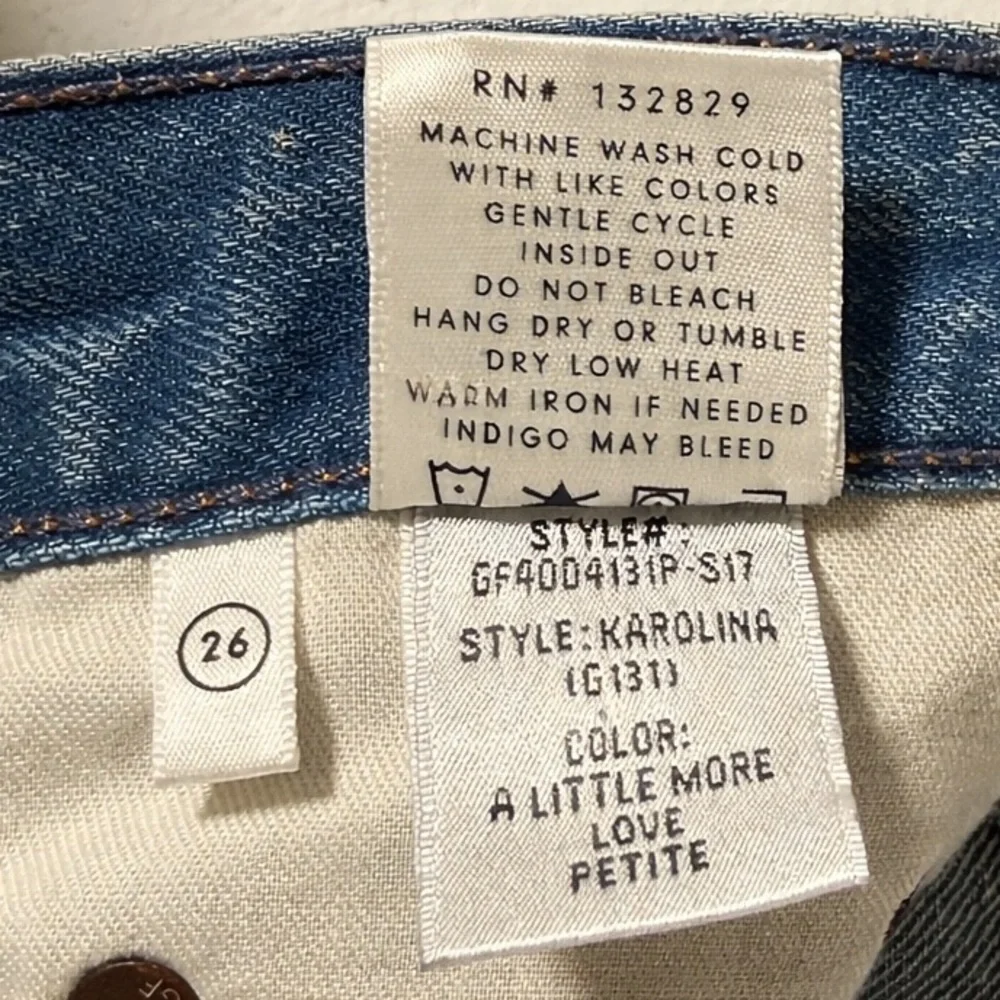 GRLFRND Straight High Rise Cropped Karolina Distressed Button Fly Jeans 26 P
